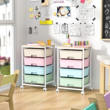 SYKIARIOL Rolling Storage Cart with 4 Drawers for All Spaces