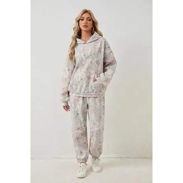 Eutten Women’s Camo Sweatsuits Cozy 2 Piece Lounge Sets