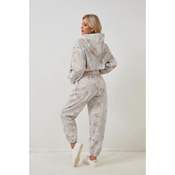 Eutten Women’s Camo Sweatsuits Cozy 2 Piece Lounge Sets