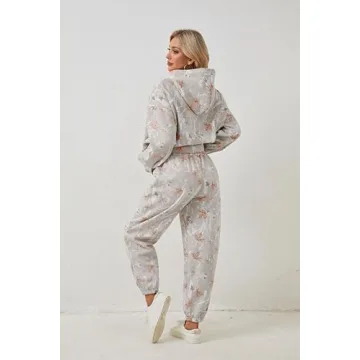 Eutten Women’s Camo Sweatsuits Cozy 2 Piece Lounge Sets