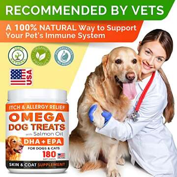 StrellaLab Omega 3 Treats for Dogs - Allergy & Skin Relief