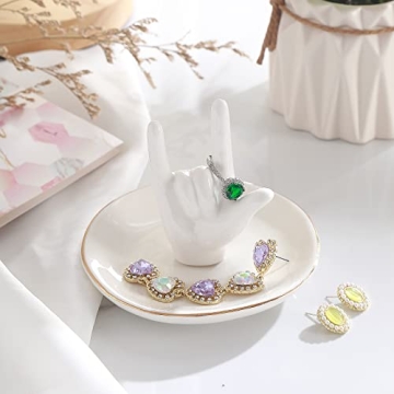 Elegant Ceramic Ring Holder for Jewelry Storage and Gifting