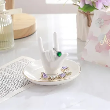 Elegant Ceramic Ring Holder for Jewelry Storage and Gifting