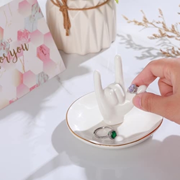 Elegant Ceramic Ring Holder for Jewelry Storage and Gifting