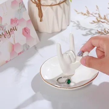 Elegant Ceramic Ring Holder for Jewelry Storage and Gifting