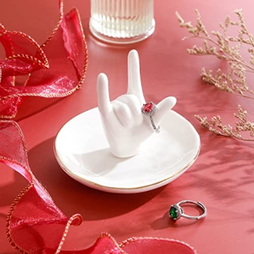 Elegant Ceramic Ring Holder for Jewelry Storage and Gifting