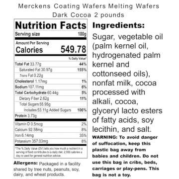 Merckens Coating Wafers Melting Wafers Dark Cocoa 2 pounds