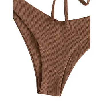 SweatyRocks Women's Stylish 2 Piece Tie Front Bikini Set