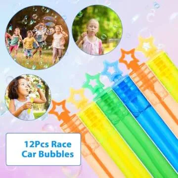 KELENO 98 Pcs Race Car Party Favors Racecar Birthday Supplies Straw Bubble Slap Band Sticker Racing Toy Gift Boy Girl Goodie Bag Stuffer Cars Party Favors for Kids 3-5 4-8