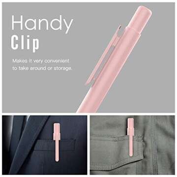 MoKo Holder Case for Apple Pencil 1st Generation, Retractable Apple Pencil 1st Case Protective iPad Pencil Sleeve Skin Cover with Sturdy Clip, Pink