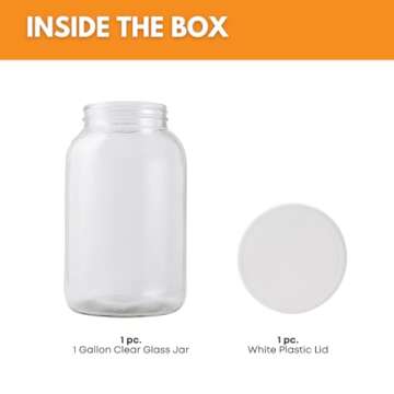 FastRack 1 Gallon Glass Widemouth Jar, 1 Count (Pack of 1), Clear