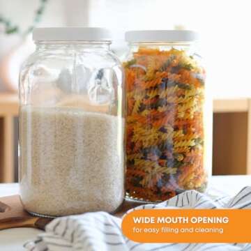 FastRack 1 Gallon Glass Widemouth Jar, 1 Count (Pack of 1), Clear