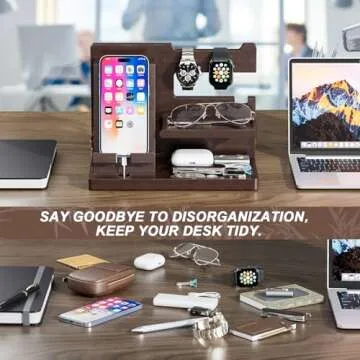 Yirilan Wood Phone Docking Station - Perfect Gift Organizer