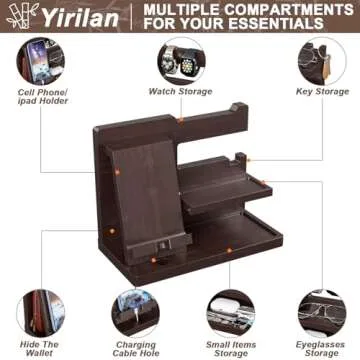 Yirilan Wood Phone Docking Station - Perfect Gift Organizer