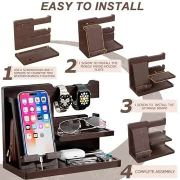 Yirilan Wood Phone Docking Station - Perfect Gift Organizer