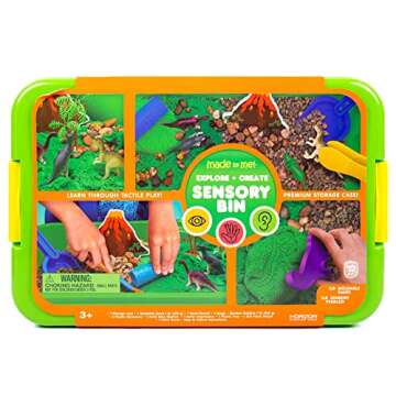Made By Me Explore + Create Dino Galaxy Sensory Bin, Fun Sensory Bins for Toddlers 3+, All-in-One Ta...