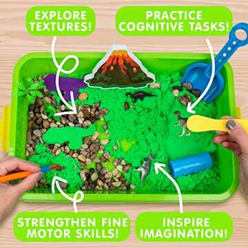Made By Me Explore + Create Dino Galaxy Sensory Bin, Fun Sensory Bins for Toddlers 3+, All-in-One Tactile Sensory Toys, Learn Through Play Toys, Unique Fine Motor Toys & Dino-Mite Sensory Experience