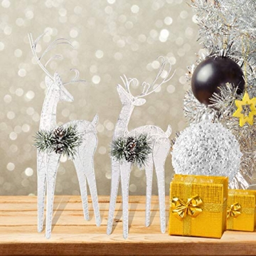 ZHANYIGY Elegant Christmas Reindeer Figurines for Holiday Decor