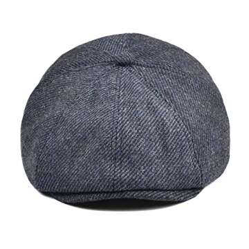 VOBOOM Men's Wool Blend 8 Panel Newsboy Cap for All Seasons