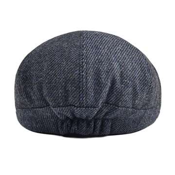 VOBOOM Men's Wool Blend 8 Panel Newsboy Cap for All Seasons