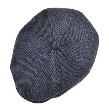 VOBOOM Men's Wool Blend 8 Panel Newsboy Cap for All Seasons