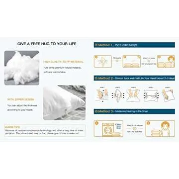 OTOSTAR Premium Waterproof Outdoor Pillow Inserts Set of 4 - 20x20 Inch Decorative Cushions for Gard...