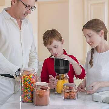 KITOOL Electric Mason Jar Vacuum Sealer Kit for Wide-Mouth & Regular-Mouth Mason Jars, Food Saver Vacuum Canning Sealer Machine Includes 10 Jar Lids