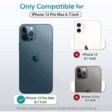EGV [3 Pack Camera Lens Protector Compatible for iPhone 12 Pro Max 6.7-inch Tempered Glass [Easy Ins...
