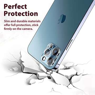 EGV [3 Pack Camera Lens Protector Compatible for iPhone 12 Pro Max 6.7-inch Tempered Glass [Easy Installation] [HD Clear] [Case Friendly]
