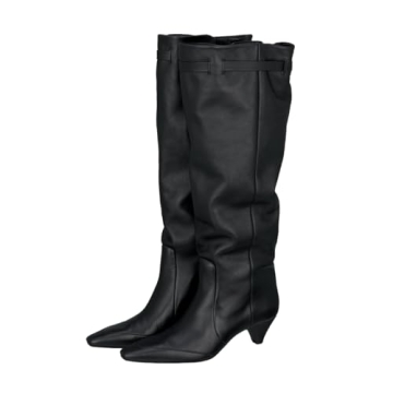 MRKEWUNEY Elegant Knee High Boots for Women – Stylish & Comfortable Chunky Heel