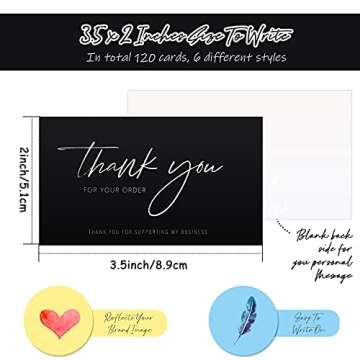 120 Pieces Thank You for Your Order Cards Customer Appreciation Note Cards Thank You for Supporting ...
