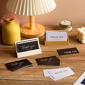 120 Pieces Thank You for Your Order Cards Customer Appreciation Note Cards Thank You for Supporting My Business Card for Small Business Owners Stores Online Retailers 3.5 x 2 Inch(Black, White)