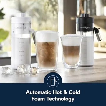 De'Longhi Eletta Explore Espresso Machine with Cold Brew, Hot & Cold Milk Frother - 50+ Recipes, Built in Grinder, User Profiles, Smartphone Compatible with Bean Adapt Technology for Ideal Extraction (Renewed)