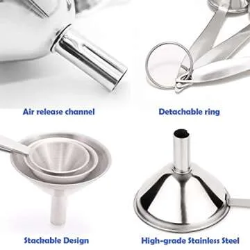Versatile Stainless Steel Funnel Set for Every Kitchen