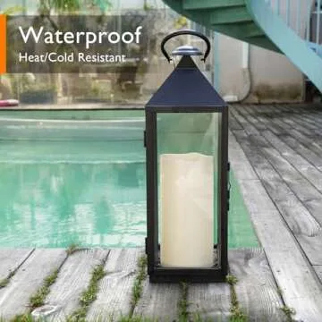 Homemory Waterproof Candle with Auto Timer for Outdoors