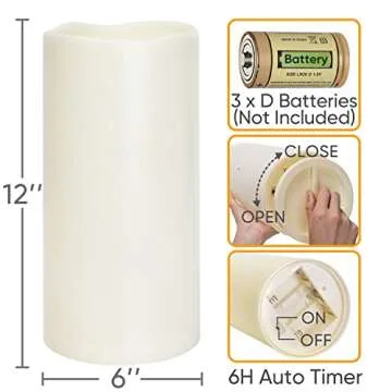 Homemory Waterproof Candle with Auto Timer for Outdoors