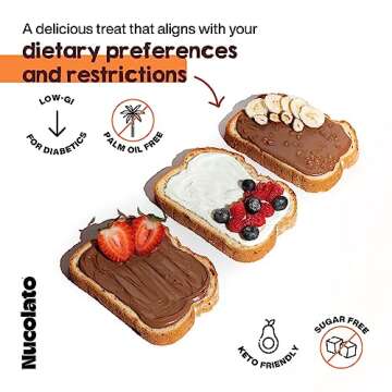 NUCOLATO | Hazelnut Spread | 12.3 oz - 350 g | Keto Friendly - No Sugar Added | Best Low Carb Dessert - Food Snacks | Perfect Topping for Cake, Bananas, Cookies, Pancakes - No Butter