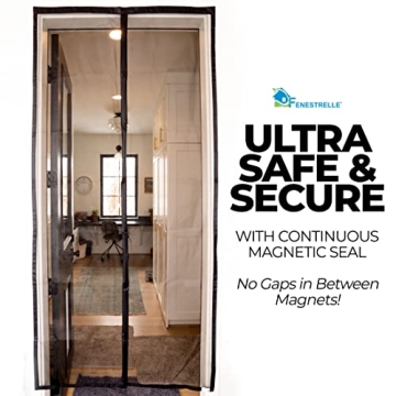 Fenestrelle Magnetic Screen Door - Self Closing, Pet Friendly, Heavy Duty Fiberglass Screen Door Mesh to Keep Bugs Out - Door Screen Magnetic Closure - Fits Door Size 34"x80"