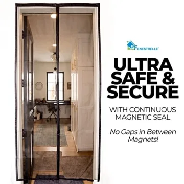 Fenestrelle Magnetic Screen Door - Self Closing, Pet Friendly, Heavy Duty Fiberglass Screen Door Mesh to Keep Bugs Out - Door Screen Magnetic Closure - Fits Door Size 34"x80"