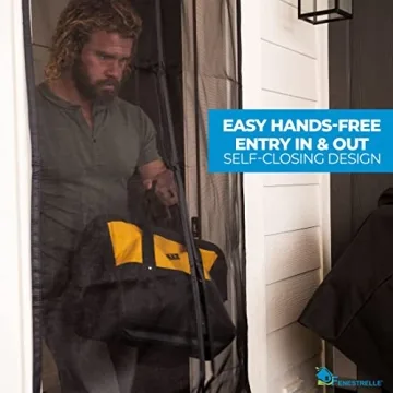 Fenestrelle Magnetic Screen Door - Self Closing, Pet Friendly, Heavy Duty Fiberglass Screen Door Mesh to Keep Bugs Out - Door Screen Magnetic Closure - Fits Door Size 34"x80"