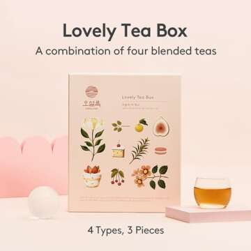 OSULLOC Lovely Tea Gift Box Set (12 count, 4 flavors x 3 EA), Valentines day Gifts for her | Premium...