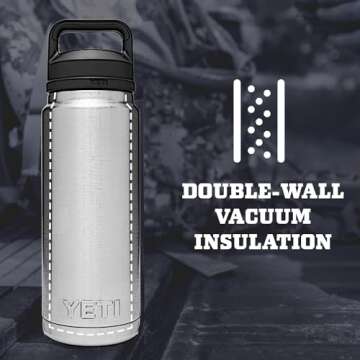 YETI Rambler 26 oz Bottle, Vacuum Insulated, Stainless Steel with Chug Cap, Seafoam