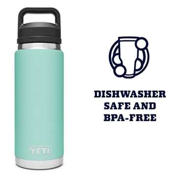 YETI Rambler 26 oz Bottle, Vacuum Insulated, Stainless Steel with Chug Cap, Seafoam
