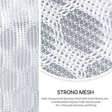 COMLIFE Set of 2 Delicates Honeycomb Mesh Laundry Bag，Use YKK Zipper，with Handle, Extra Large Opening, Baby Products, Face Cleansing Pads,Socks, Fine Knitwear Mesh Wash Bags (Blue)
