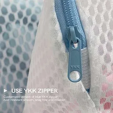 COMLIFE Set of 2 Delicates Honeycomb Mesh Laundry Bag，Use YKK Zipper，with Handle, Extra Large Opening, Baby Products, Face Cleansing Pads,Socks, Fine Knitwear Mesh Wash Bags (Blue)