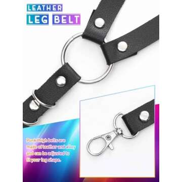 Stylish BODIY Punk Leather Leg Harness for Festivals