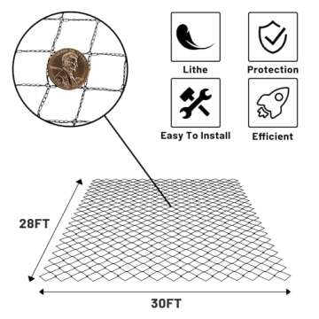 Rainleaf Pond Netting, 28' x 30' Heavy Duty Koi Pond Cover