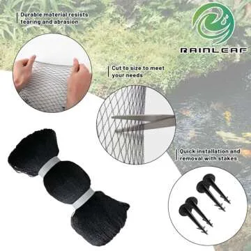 Rainleaf 28' x 30' Heavy Duty Pond Netting for Koi Safety