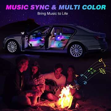 Sanwo Cars Interior Lights Inside Your Car LED Lights Interior, Music Sync App Smart Segmented Contr...