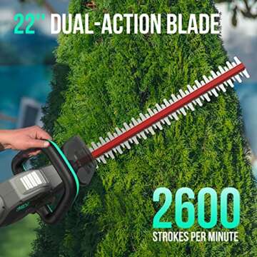Litheli 22″ Cordless Hedge Trimmer with 40V Battery